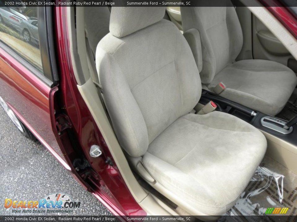 2002 Honda Civic EX Sedan Radiant Ruby Red Pearl / Beige Photo #9