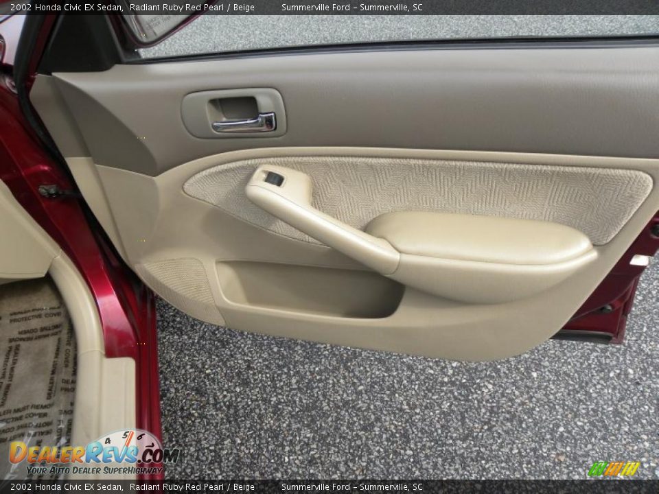 2002 Honda Civic EX Sedan Radiant Ruby Red Pearl / Beige Photo #10