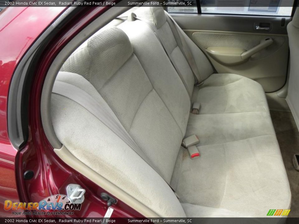2002 Honda Civic EX Sedan Radiant Ruby Red Pearl / Beige Photo #11