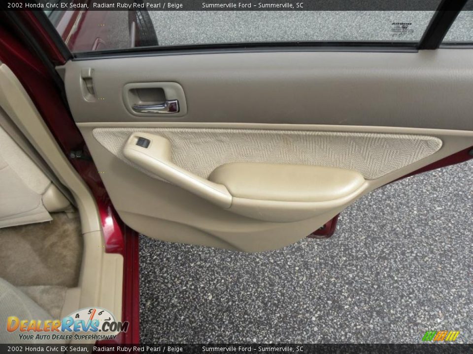 2002 Honda Civic EX Sedan Radiant Ruby Red Pearl / Beige Photo #12
