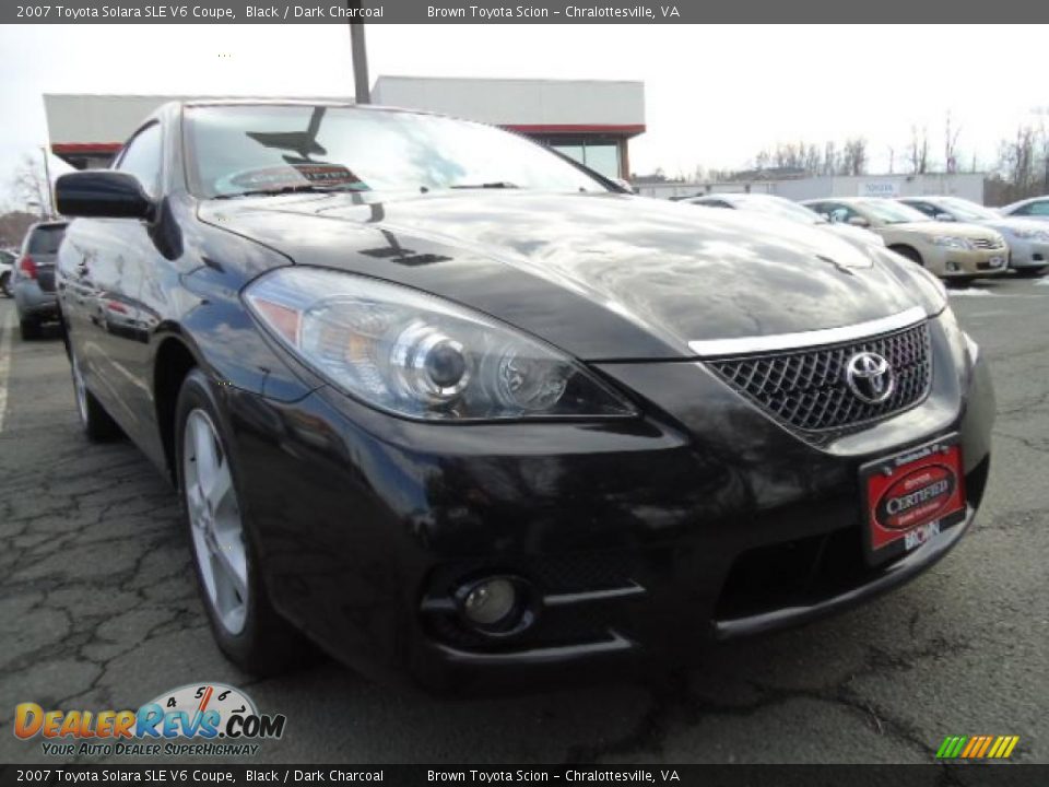 2007 Toyota Solara SLE V6 Coupe Black / Dark Charcoal Photo #1