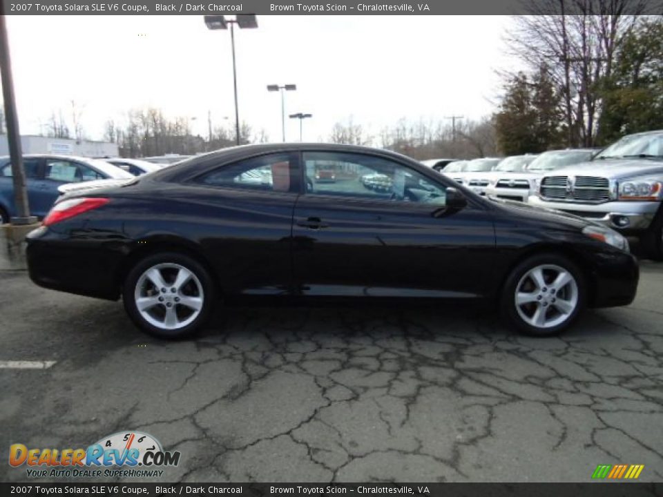 2007 Toyota Solara SLE V6 Coupe Black / Dark Charcoal Photo #5