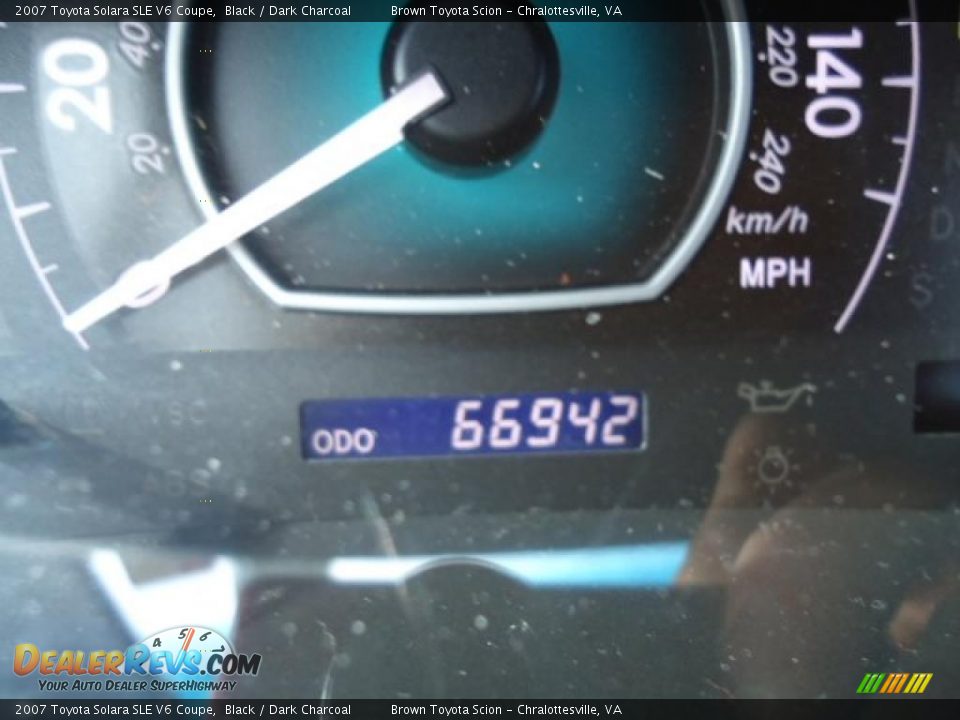 2007 Toyota Solara SLE V6 Coupe Black / Dark Charcoal Photo #10