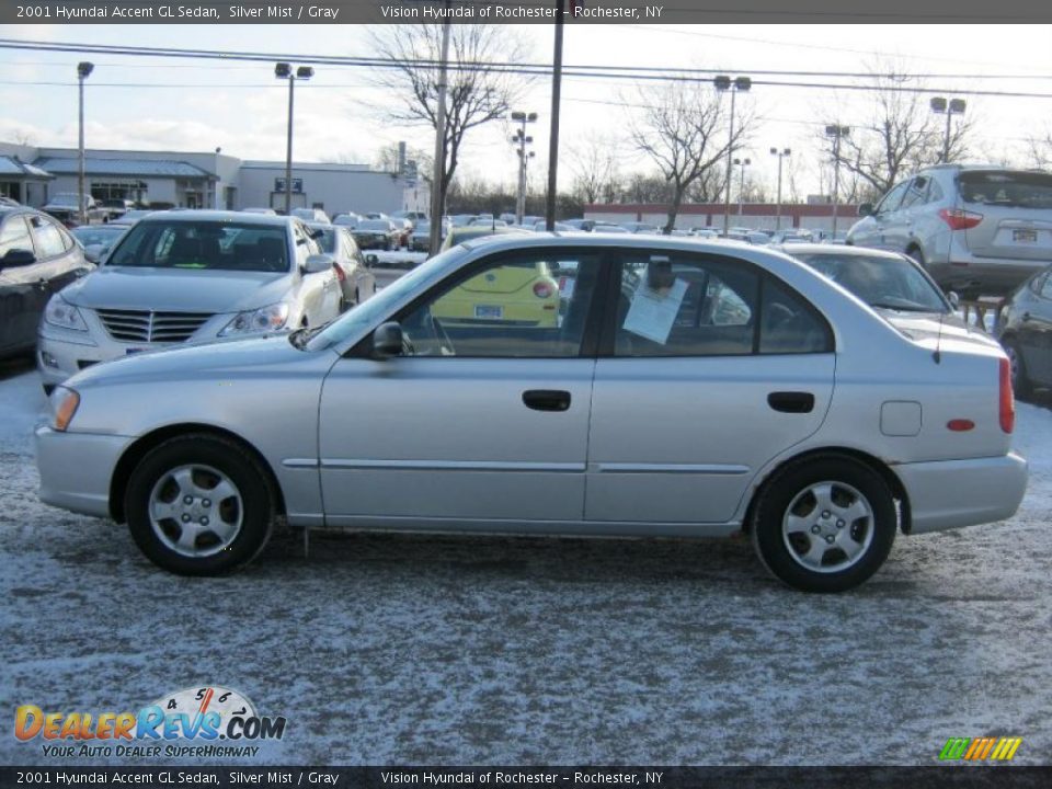2001 Hyundai Accent GL Sedan Silver Mist / Gray Photo #11