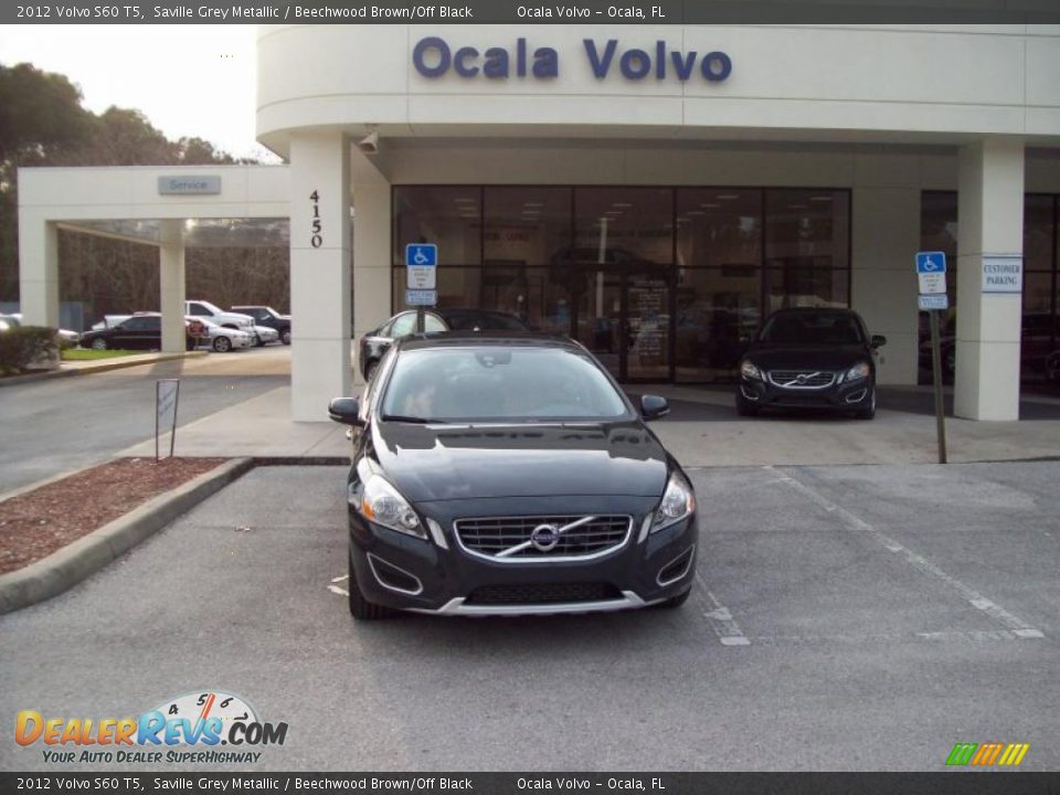 2012 Volvo S60 T5 Saville Grey Metallic / Beechwood Brown/Off Black Photo #1