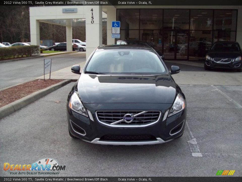 2012 Volvo S60 T5 Saville Grey Metallic / Beechwood Brown/Off Black Photo #2