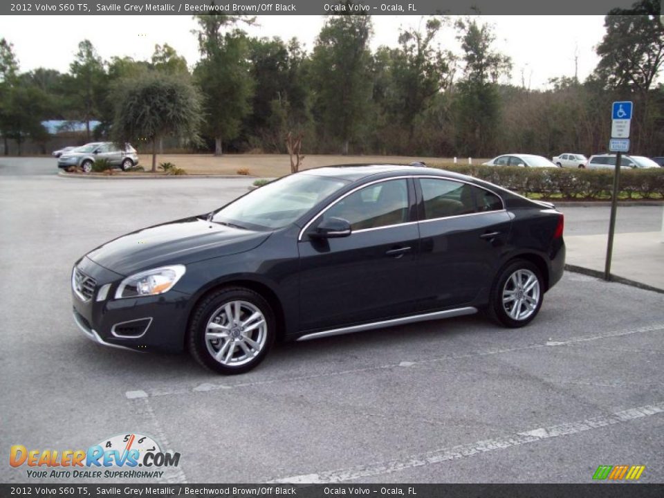 2012 Volvo S60 T5 Saville Grey Metallic / Beechwood Brown/Off Black Photo #4