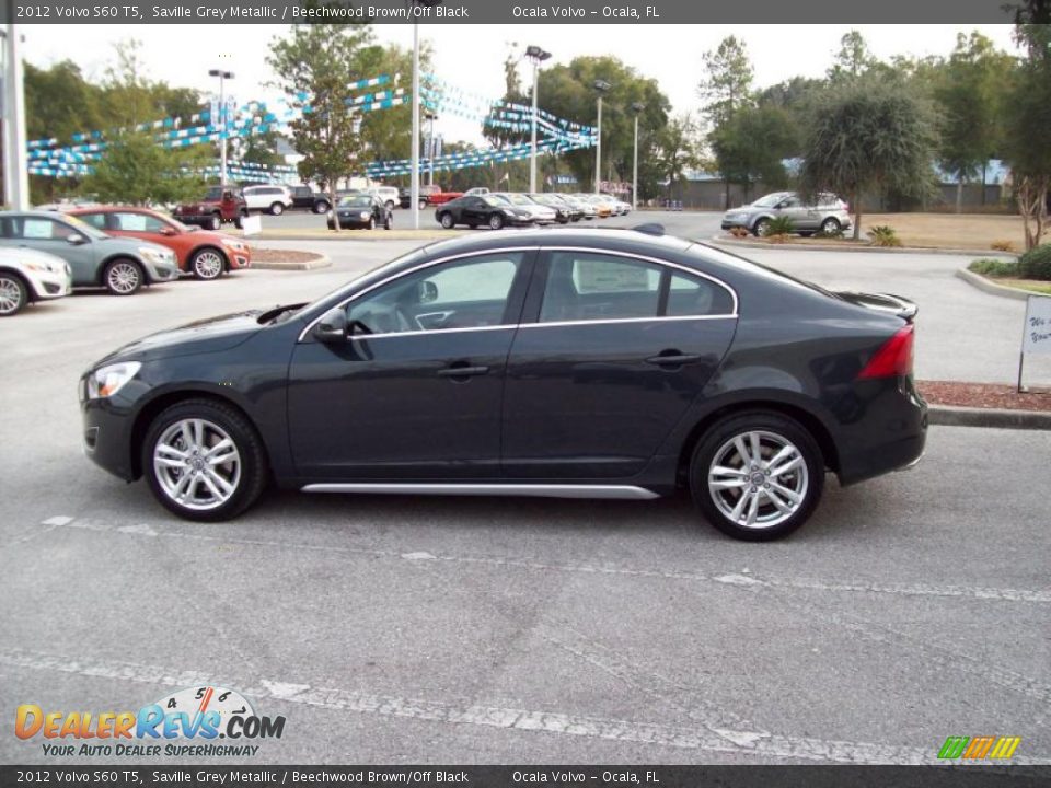 2012 Volvo S60 T5 Saville Grey Metallic / Beechwood Brown/Off Black Photo #5