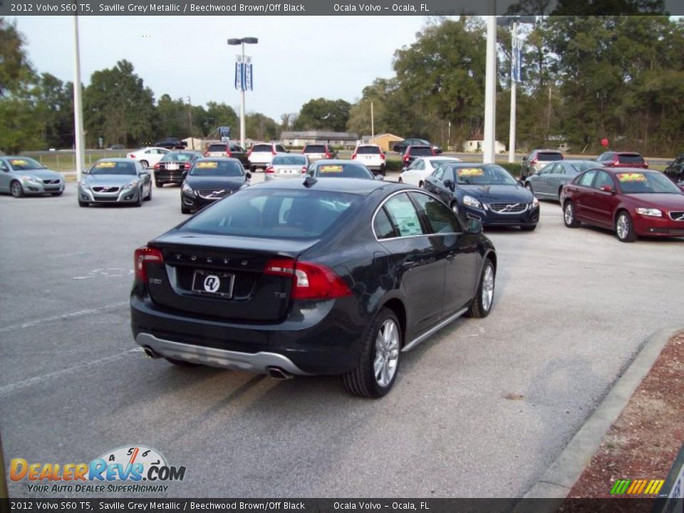 2012 Volvo S60 T5 Saville Grey Metallic / Beechwood Brown/Off Black Photo #7