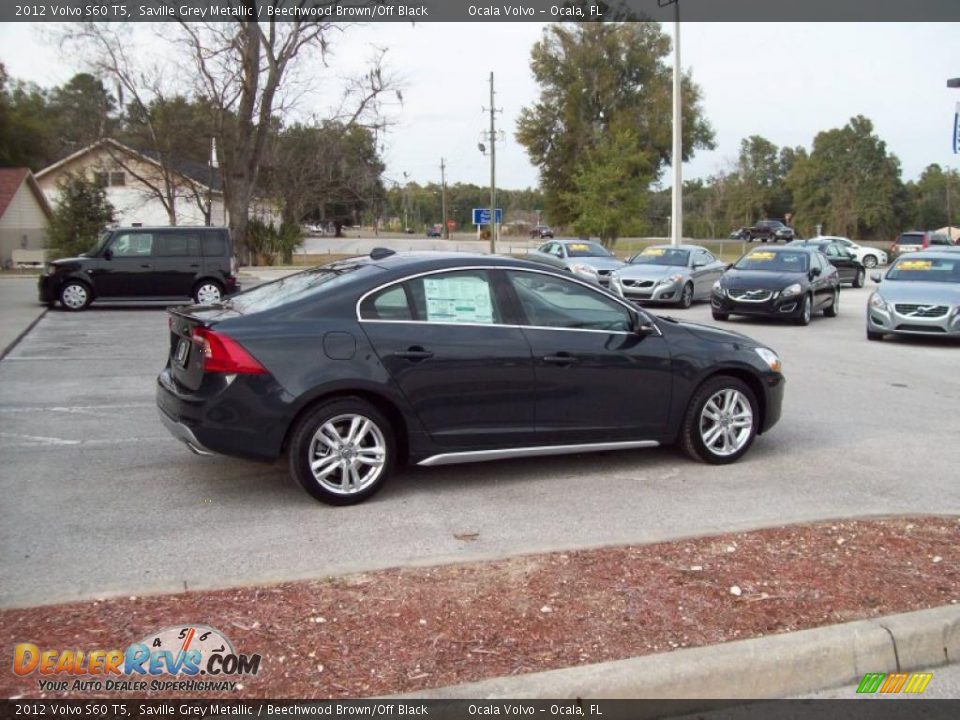2012 Volvo S60 T5 Saville Grey Metallic / Beechwood Brown/Off Black Photo #8