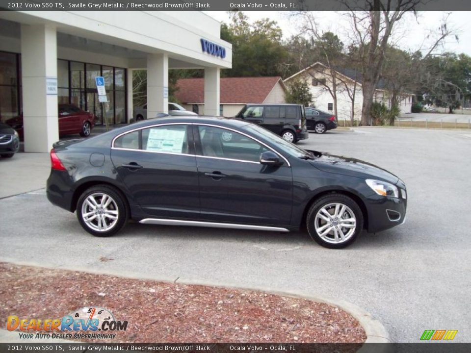 2012 Volvo S60 T5 Saville Grey Metallic / Beechwood Brown/Off Black Photo #9