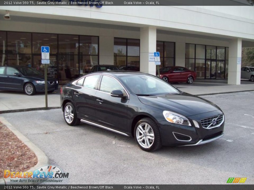 2012 Volvo S60 T5 Saville Grey Metallic / Beechwood Brown/Off Black Photo #10