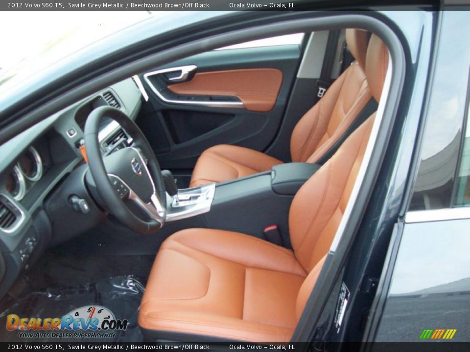 2012 Volvo S60 T5 Saville Grey Metallic / Beechwood Brown/Off Black Photo #11