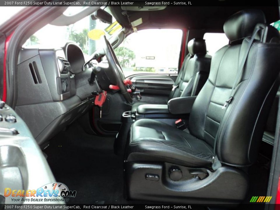 Black Leather Interior 2007 Ford F250 Super Duty Lariat
