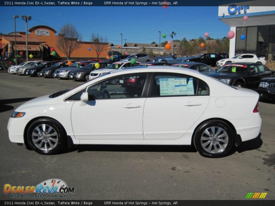 2011 Honda Civic EX-L Sedan Taffeta White / Beige Photo #2