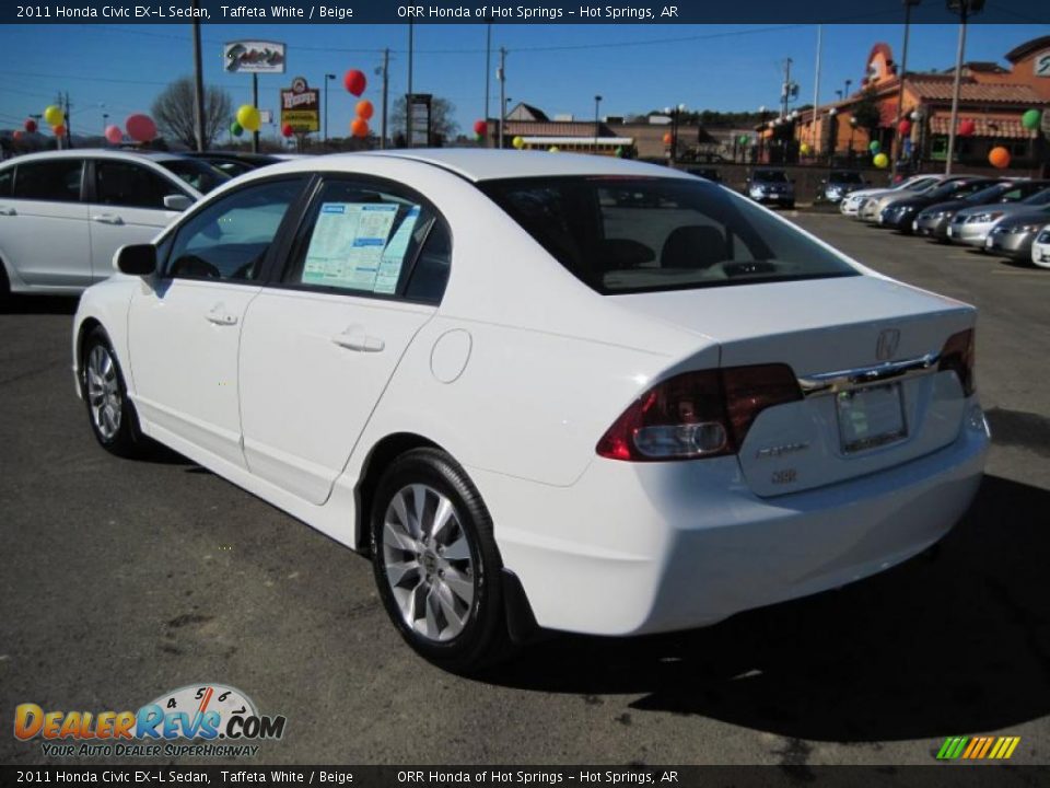 2011 Honda Civic EX-L Sedan Taffeta White / Beige Photo #3