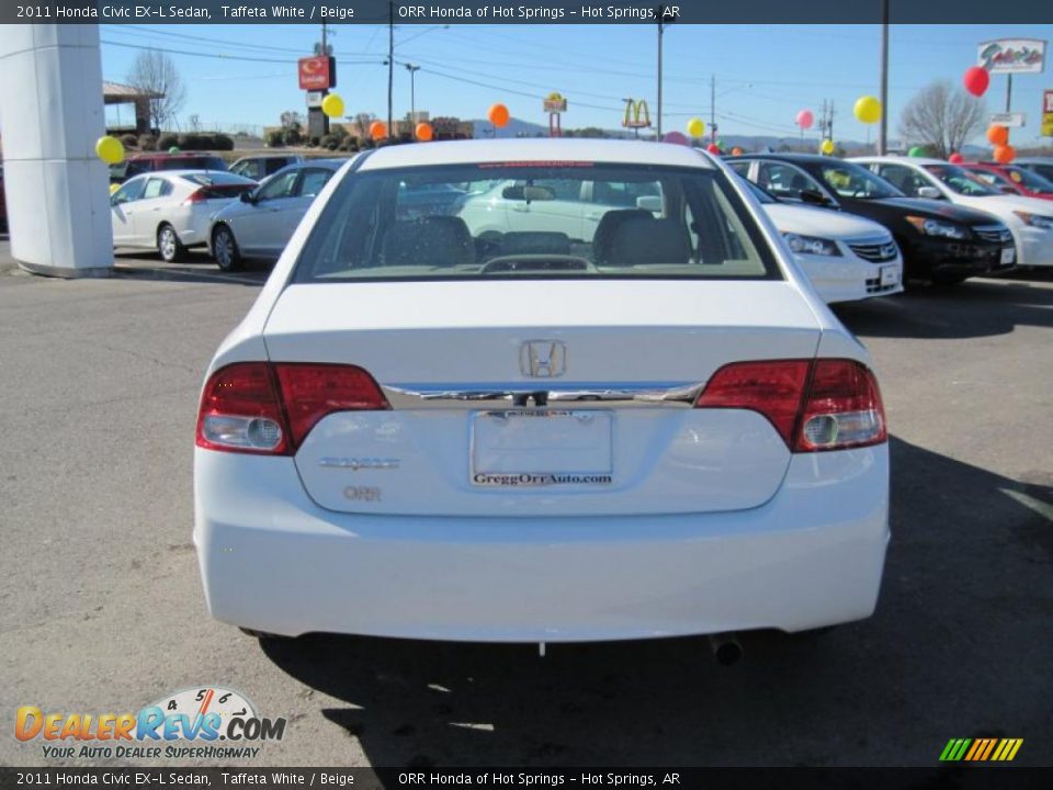 2011 Honda Civic EX-L Sedan Taffeta White / Beige Photo #4