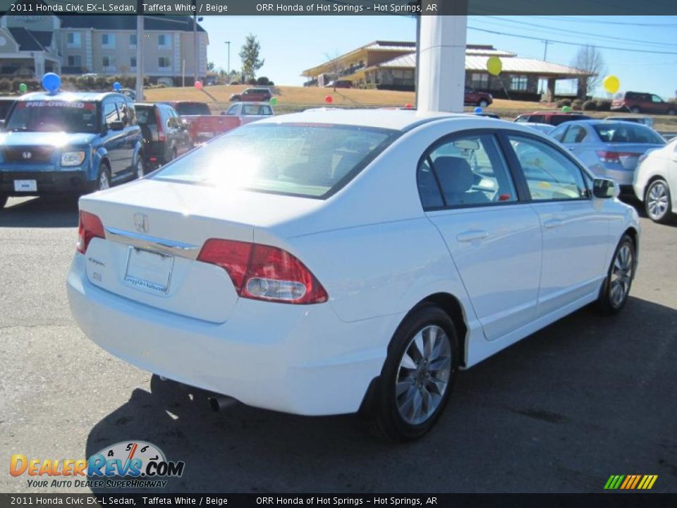 2011 Honda Civic EX-L Sedan Taffeta White / Beige Photo #5