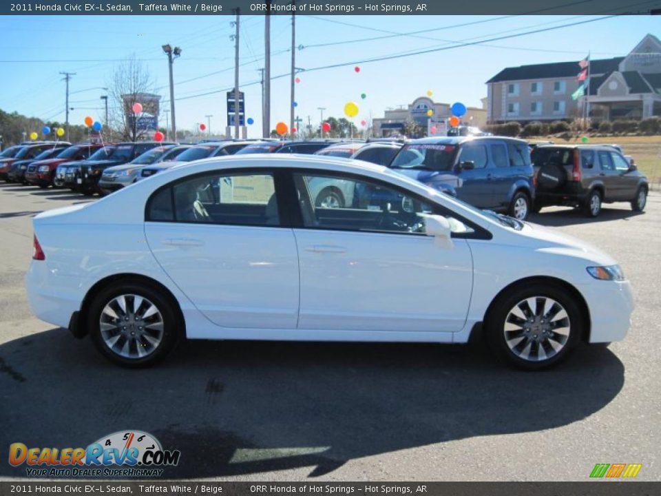 2011 Honda Civic EX-L Sedan Taffeta White / Beige Photo #6