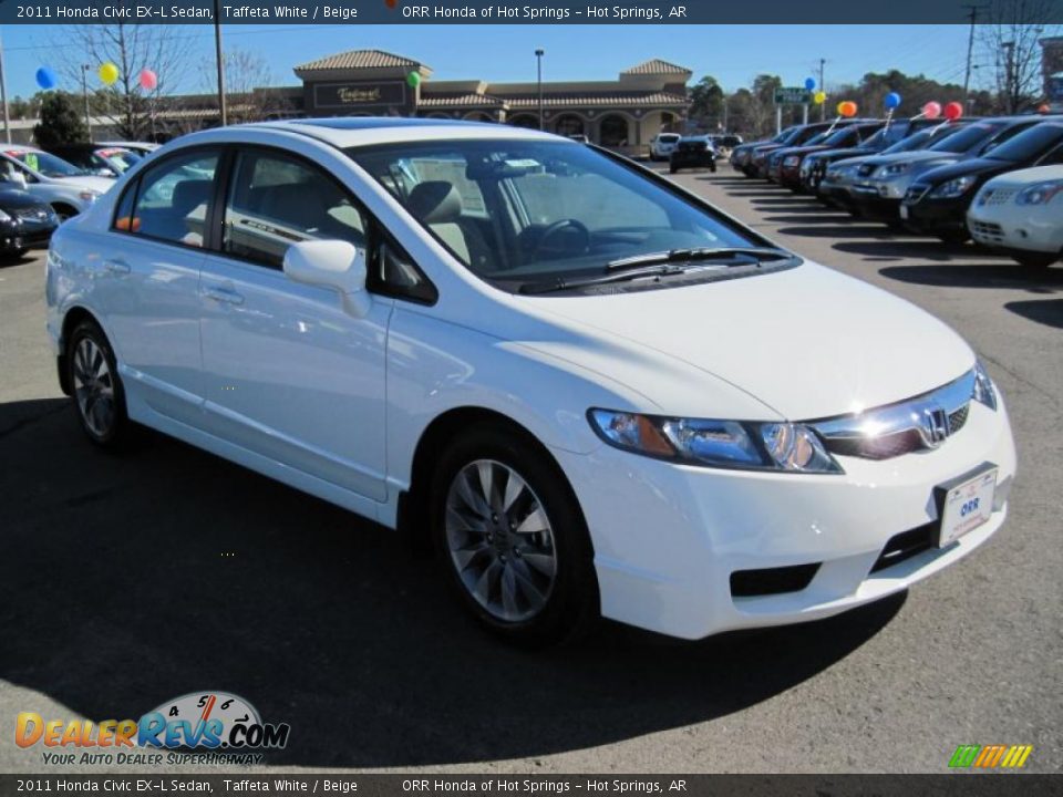 2011 Honda Civic EX-L Sedan Taffeta White / Beige Photo #7