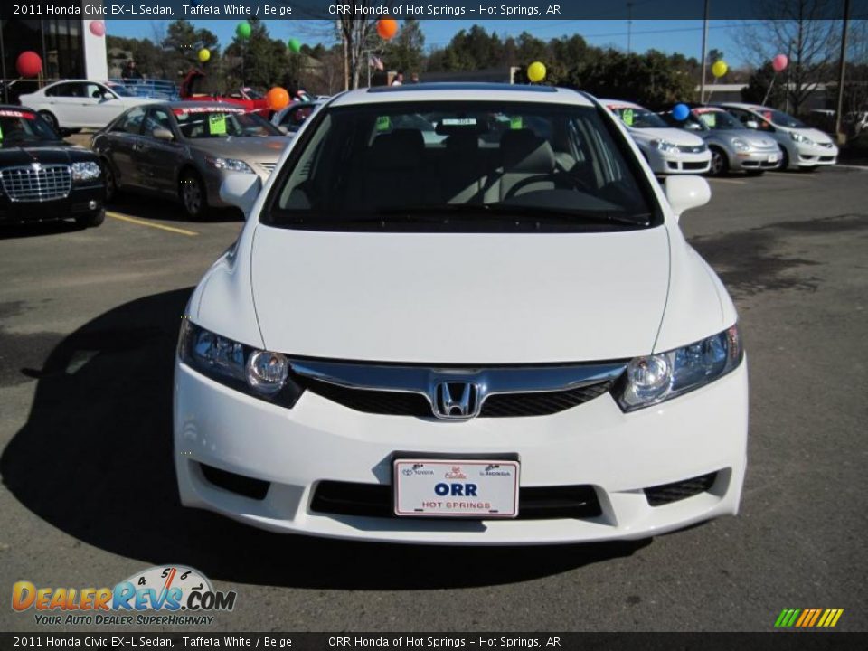 2011 Honda Civic EX-L Sedan Taffeta White / Beige Photo #8