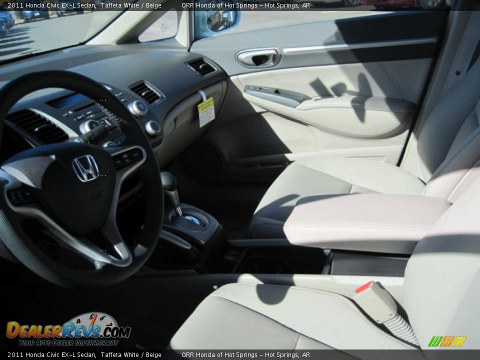 2011 Honda Civic EX-L Sedan Taffeta White / Beige Photo #10