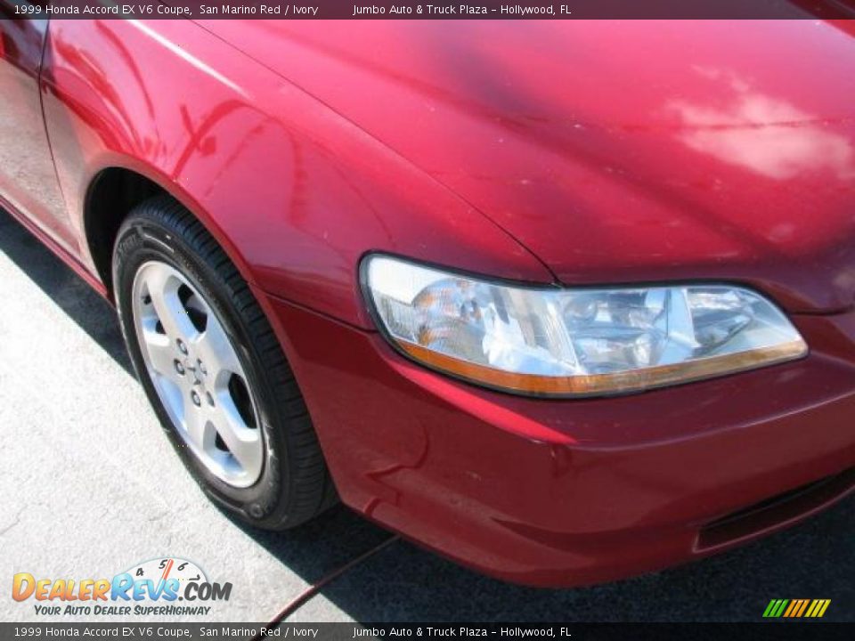 1999 Honda Accord EX V6 Coupe San Marino Red / Ivory Photo #2