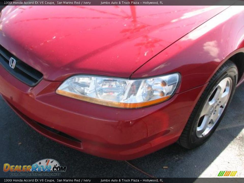 1999 Honda Accord EX V6 Coupe San Marino Red / Ivory Photo #4