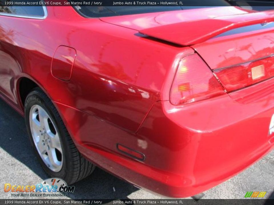 1999 Honda Accord EX V6 Coupe San Marino Red / Ivory Photo #6