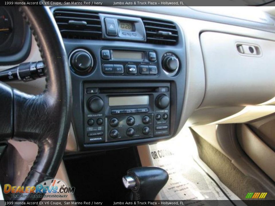 1999 Honda Accord EX V6 Coupe San Marino Red / Ivory Photo #17