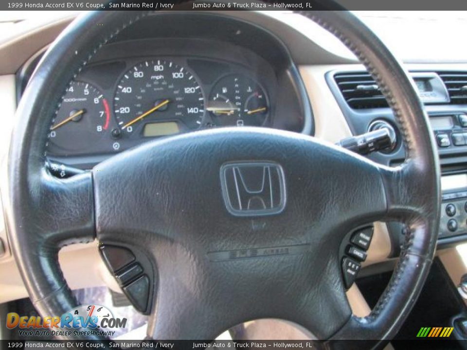 1999 Honda Accord EX V6 Coupe San Marino Red / Ivory Photo #18