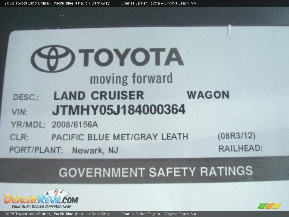 2008 Toyota Land Cruiser Pacific Blue Metallic / Dark Gray Photo #29