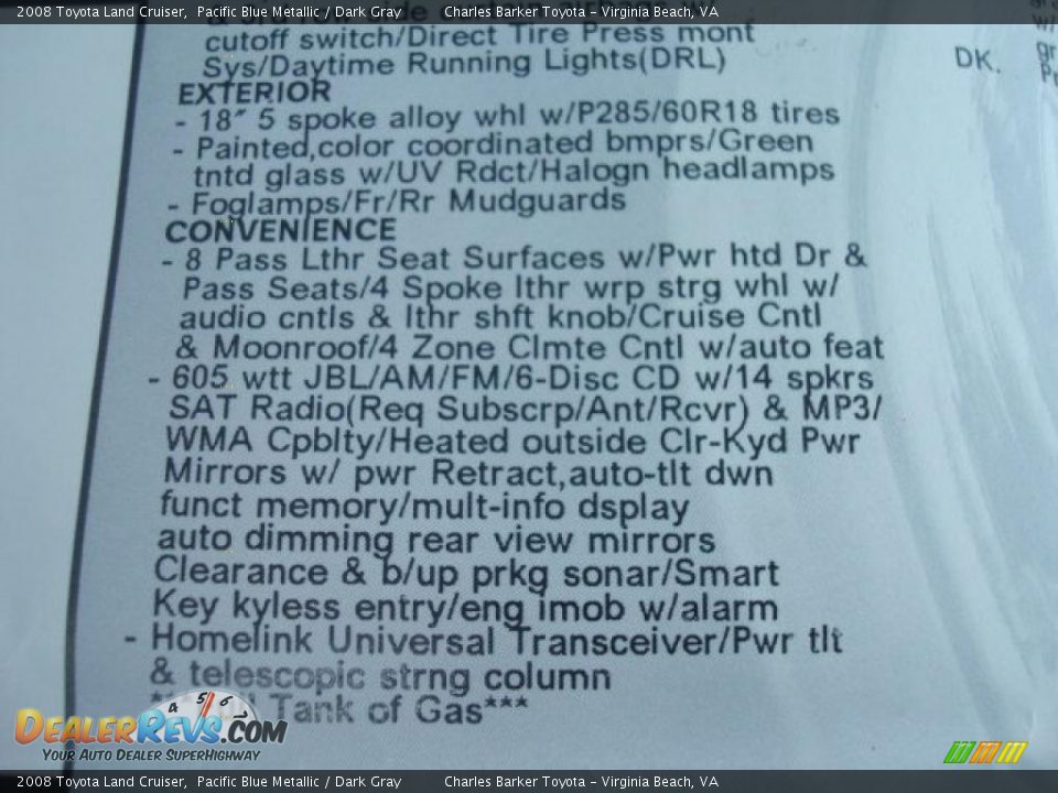 2008 Toyota Land Cruiser Pacific Blue Metallic / Dark Gray Photo #32