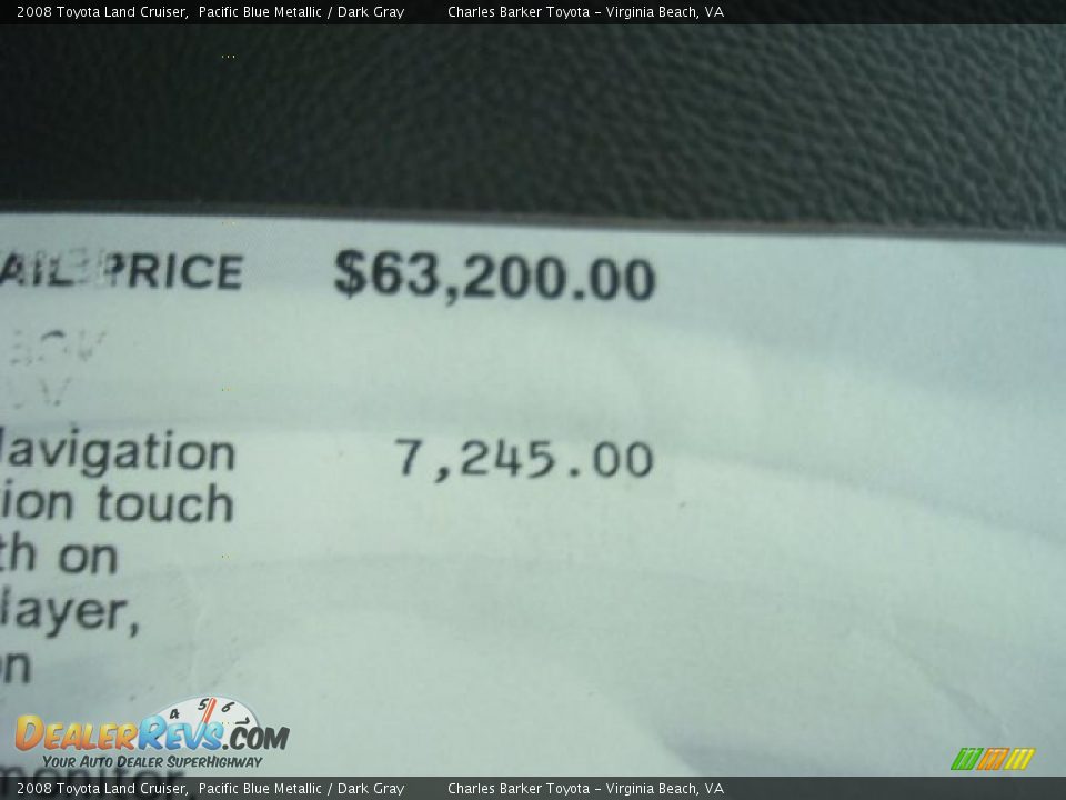 2008 Toyota Land Cruiser Pacific Blue Metallic / Dark Gray Photo #34