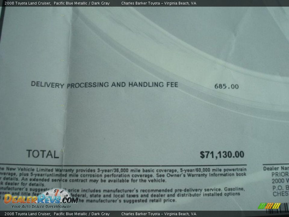 2008 Toyota Land Cruiser Pacific Blue Metallic / Dark Gray Photo #36