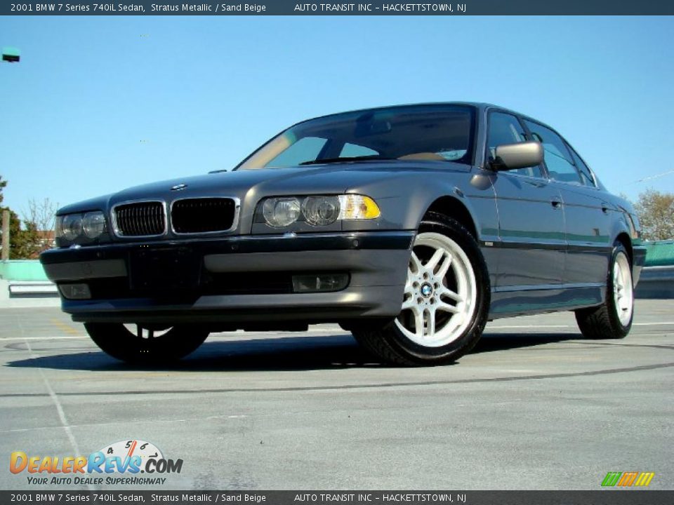 2001 BMW 7 Series 740iL Sedan Stratus Metallic / Sand Beige Photo #1