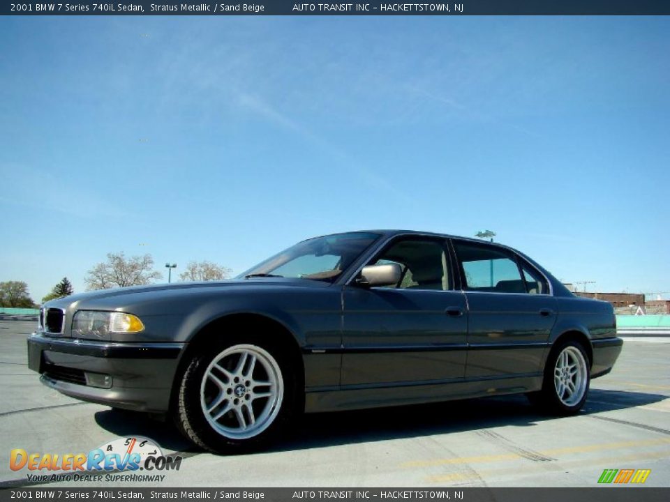 2001 BMW 7 Series 740iL Sedan Stratus Metallic / Sand Beige Photo #6