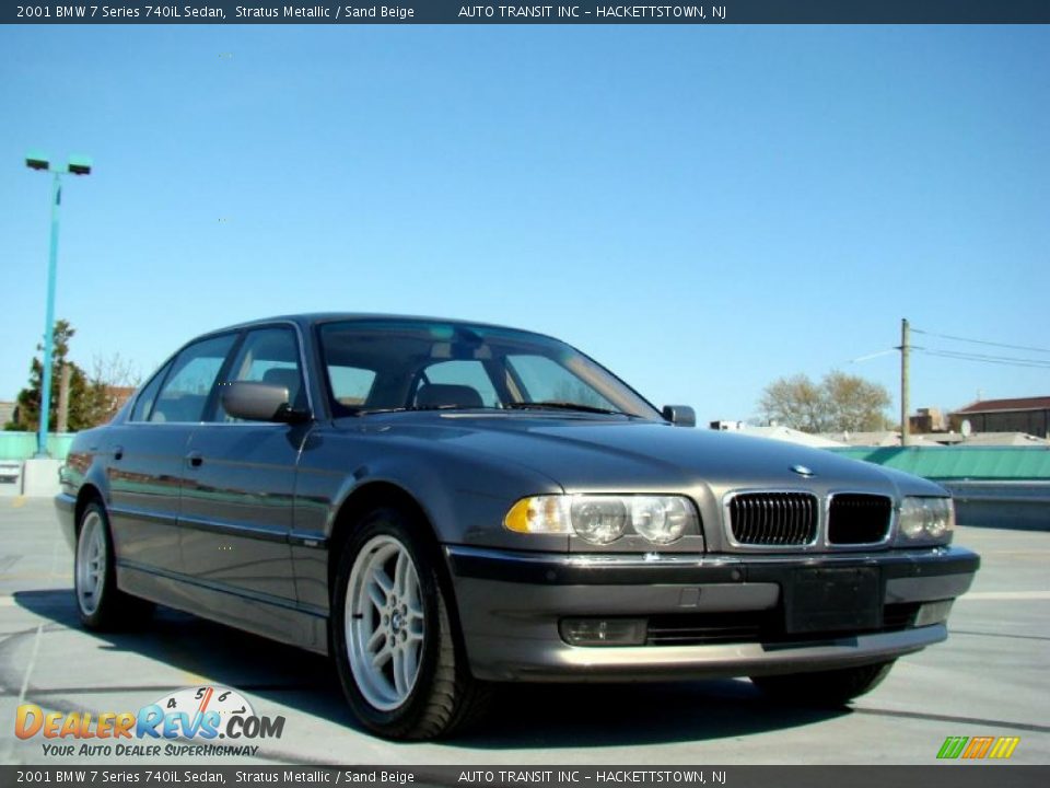 2001 BMW 7 Series 740iL Sedan Stratus Metallic / Sand Beige Photo #7