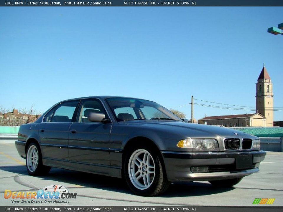 2001 BMW 7 Series 740iL Sedan Stratus Metallic / Sand Beige Photo #9
