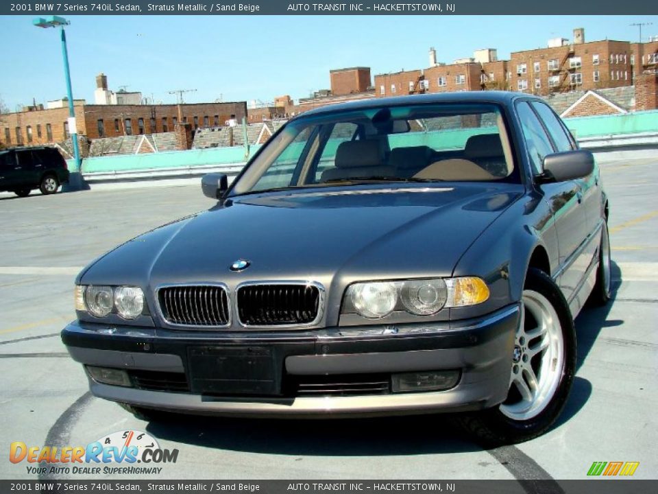 2001 BMW 7 Series 740iL Sedan Stratus Metallic / Sand Beige Photo #14