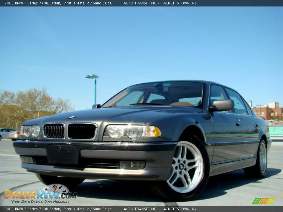 2001 BMW 7 Series 740iL Sedan Stratus Metallic / Sand Beige Photo #16