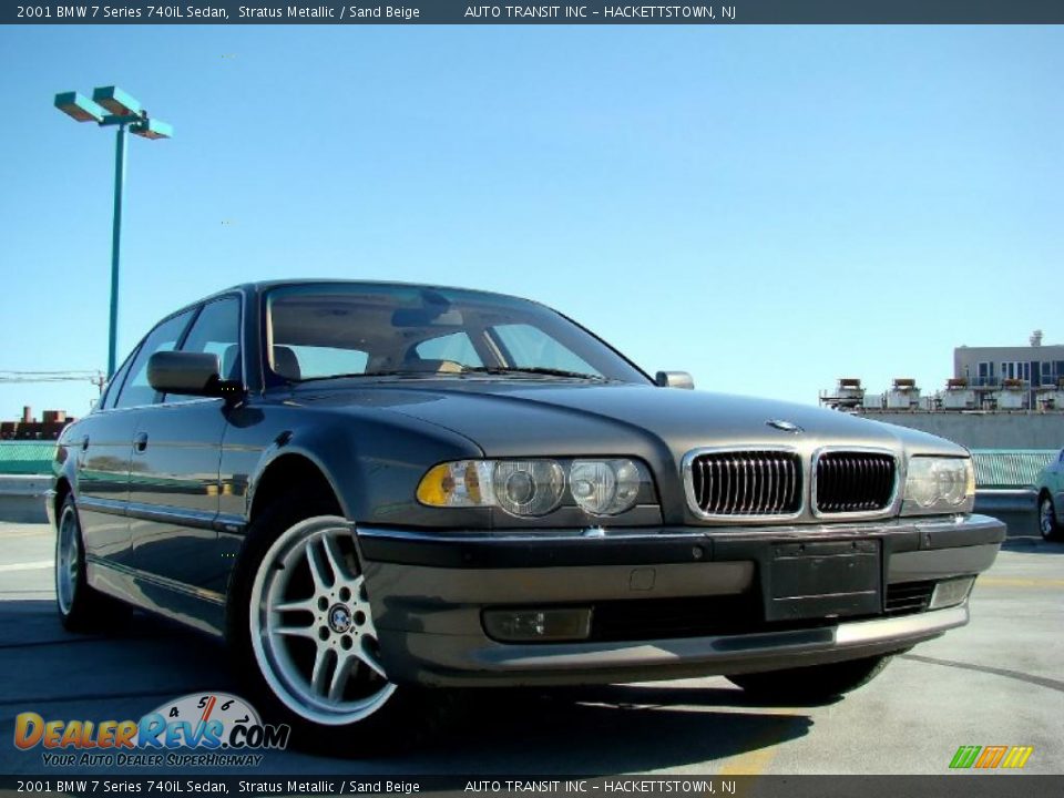 2001 BMW 7 Series 740iL Sedan Stratus Metallic / Sand Beige Photo #26