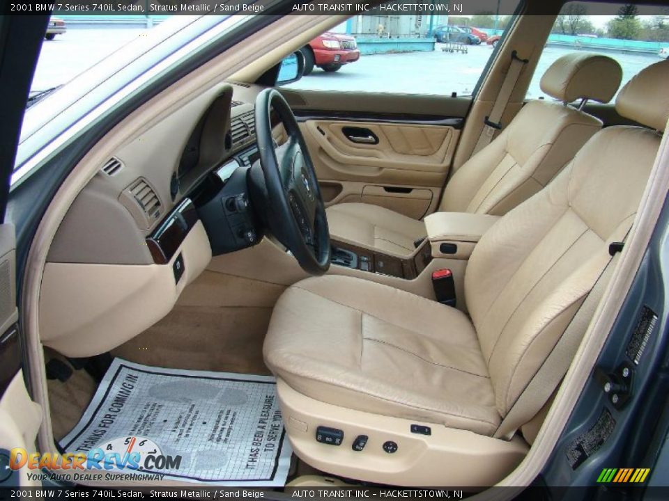 2001 BMW 7 Series 740iL Sedan Stratus Metallic / Sand Beige Photo #34