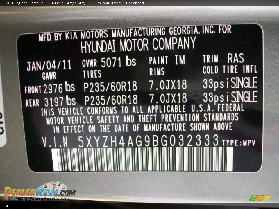 Hyundai Color Code IM Mineral Gray