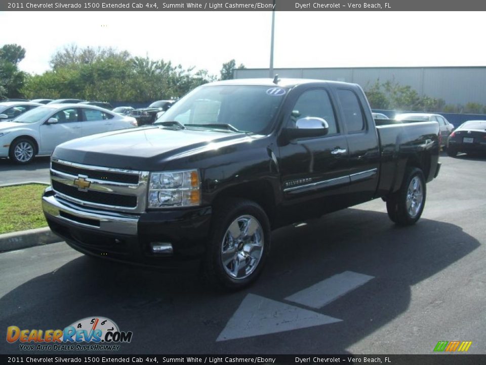 2011 Chevrolet Silverado 1500 Extended Cab 4x4 Summit White / Light Cashmere/Ebony Photo #1