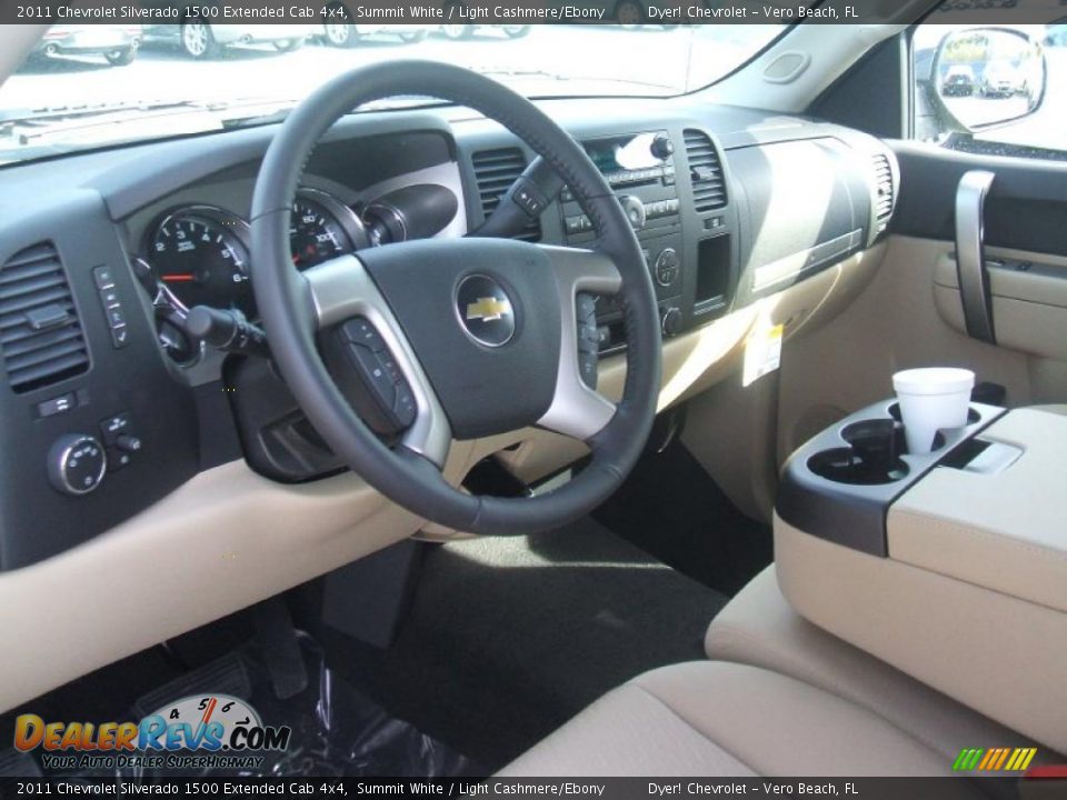 Light Cashmere/Ebony Interior - 2011 Chevrolet Silverado 1500 Extended Cab 4x4 Photo #5