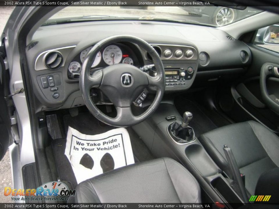 Ebony Black Interior - 2002 Acura RSX Type S Sports Coupe Photo #15