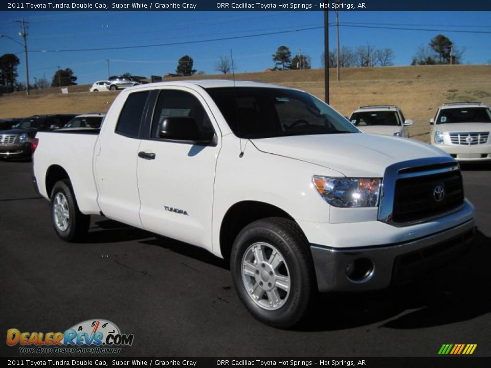 2011 Toyota Tundra Double Cab Super White / Graphite Gray Photo #7