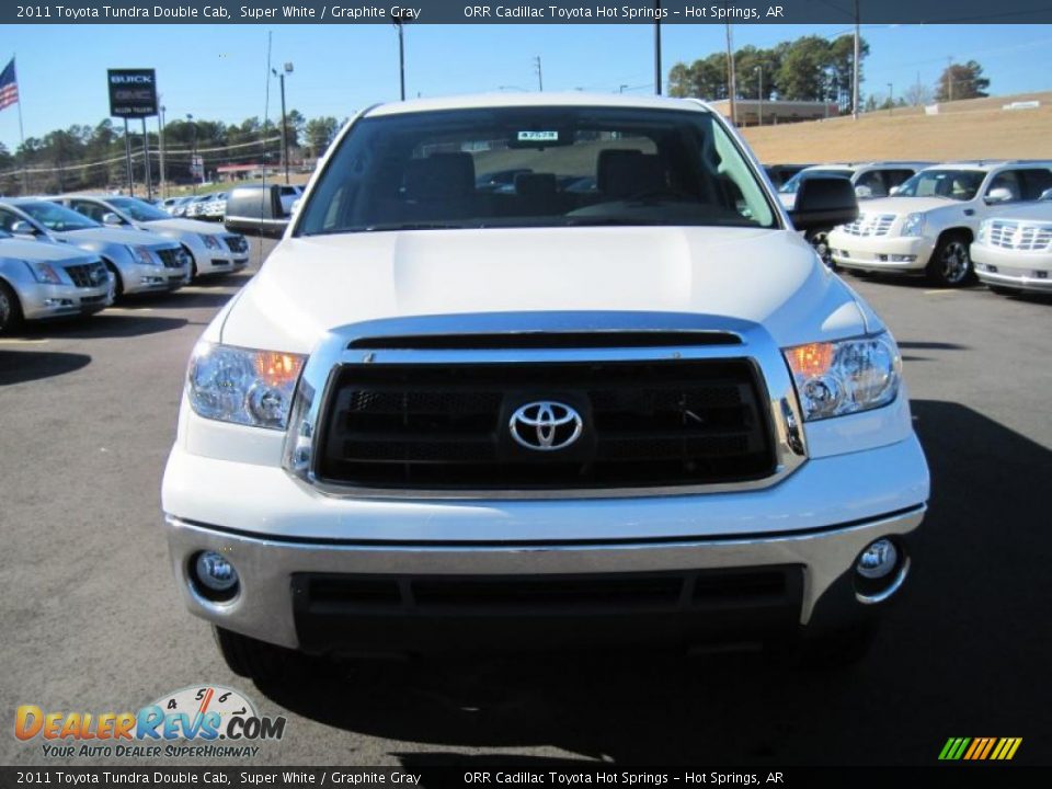 2011 Toyota Tundra Double Cab Super White / Graphite Gray Photo #8