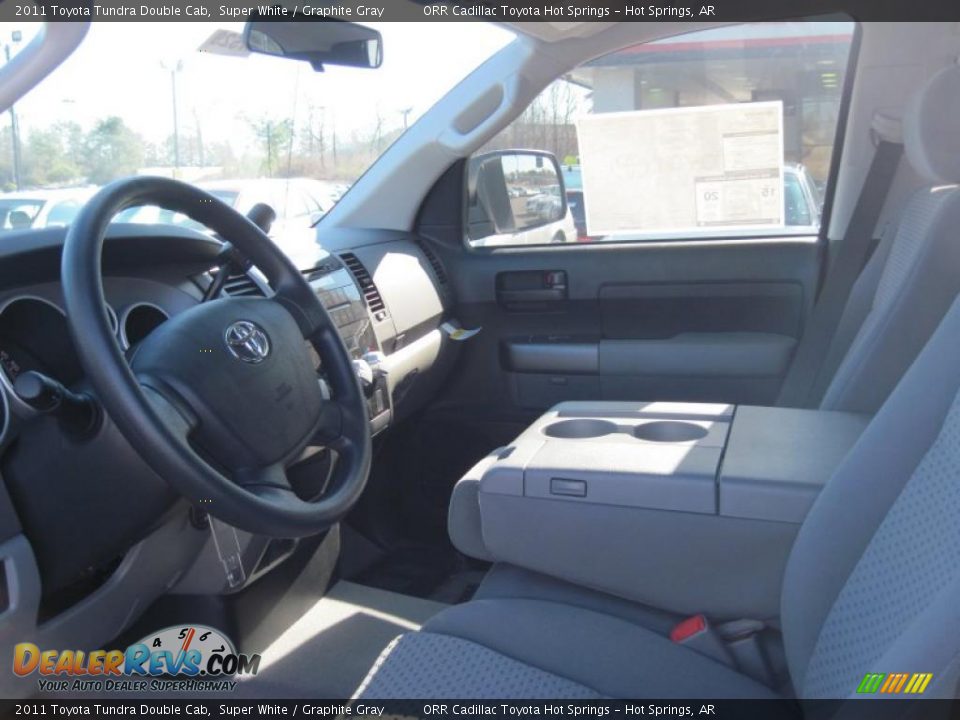 2011 Toyota Tundra Double Cab Super White / Graphite Gray Photo #10